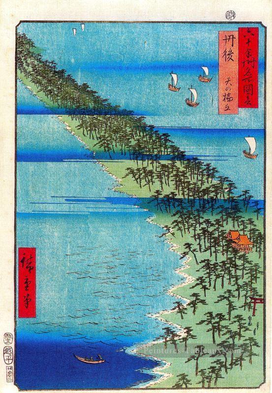 péninsule Amanohashidate dans la province de Tango Utagawa Hiroshige ukiyoe Peintures à l'huile